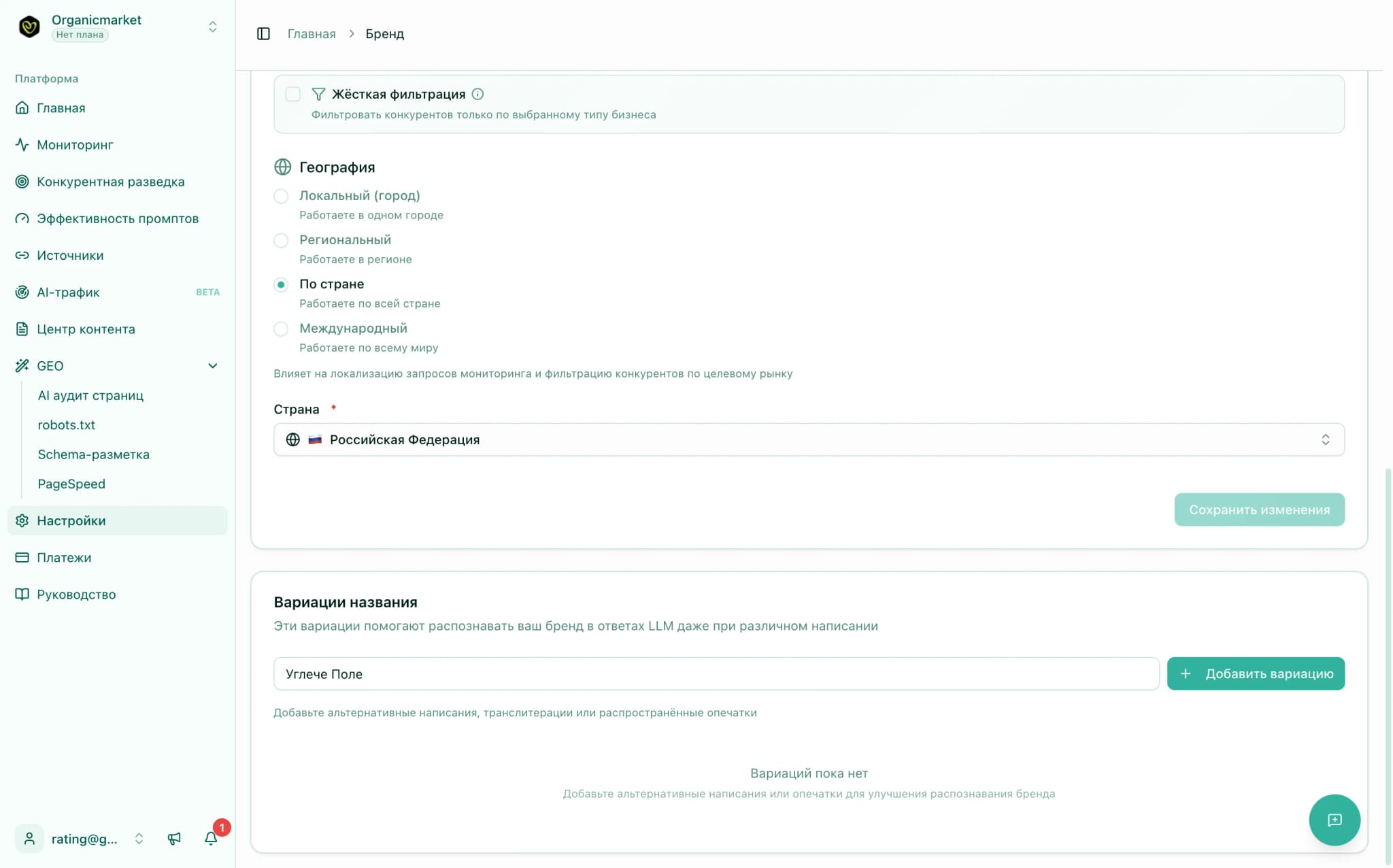 Вариации названия бренда и домены 1